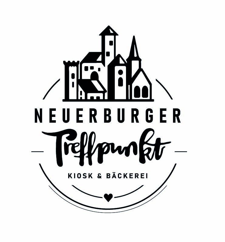 Finales Logo, detaillierte Version für große Formate: kräftige Silhouette mit Burg und Kirche, Treffpunkt in Pinselschrift