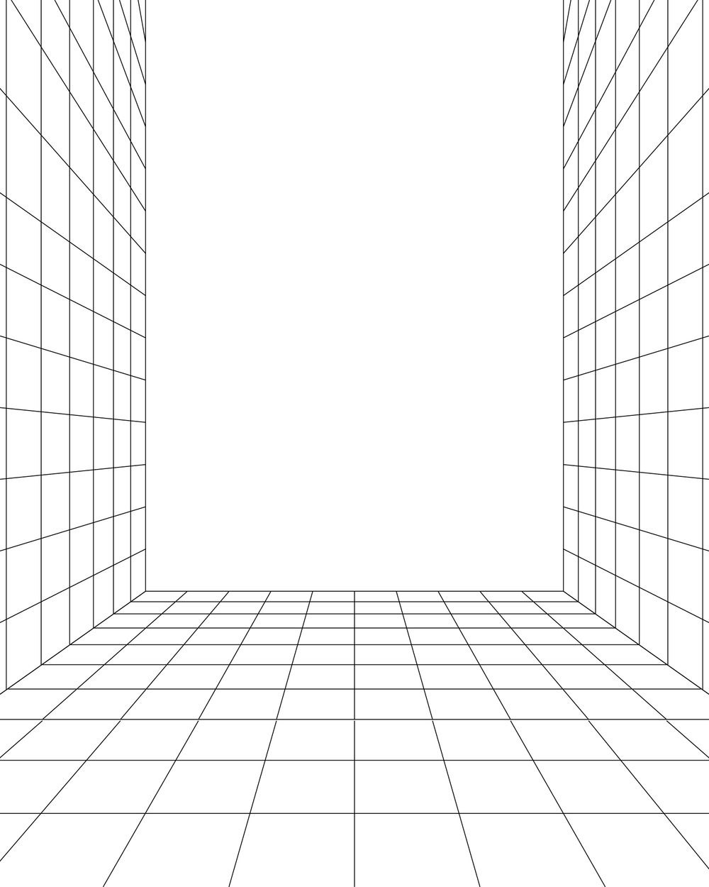 Symbolbild: 3D-Perspektivraster, mittiger Blickwinkel